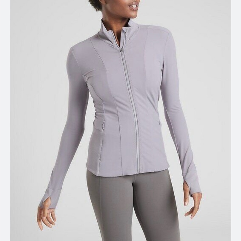 Athleta Shanti Salutation Athleisure Jacket in Powervita Lilac Stone Size XS